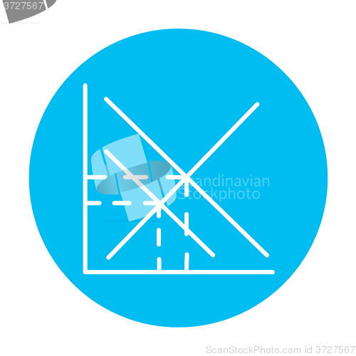 Image of Mathematical graph line icon.