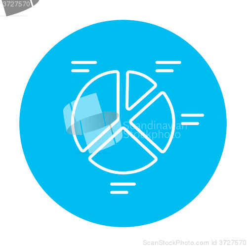 Image of Pie chart line icon.