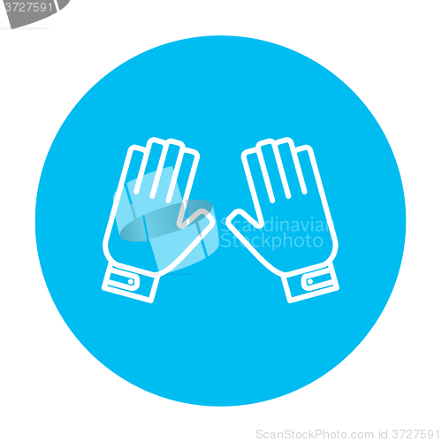 Image of Motorcycle gloves line icon.