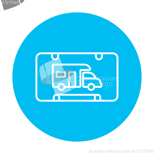 Image of RV camping sign line icon.