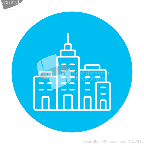 Image of Residential buildings line icon.