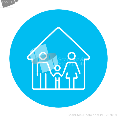 Image of Family house line icon.