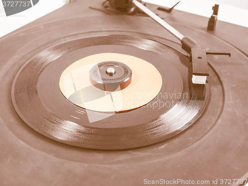 Image of  Vinyl record on turntable vintage