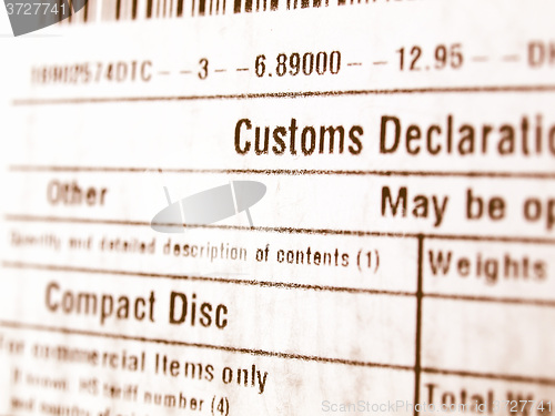 Image of  Customs declaration vintage