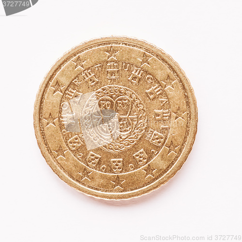 Image of  Portuguese 50 cent coin vintage