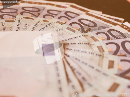Image of  Euro bank notes vintage