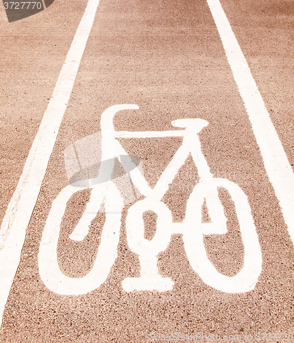 Image of  Bike lane sign vintage