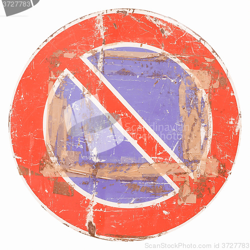 Image of  No parking sign isolated vintage