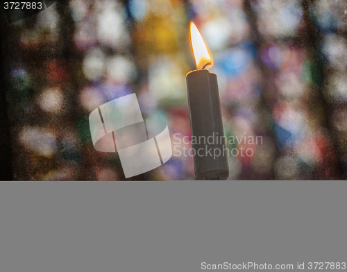Image of Candle burning in church - Vintage dirty look