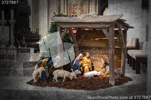 Image of Christmas crib, before Christmas