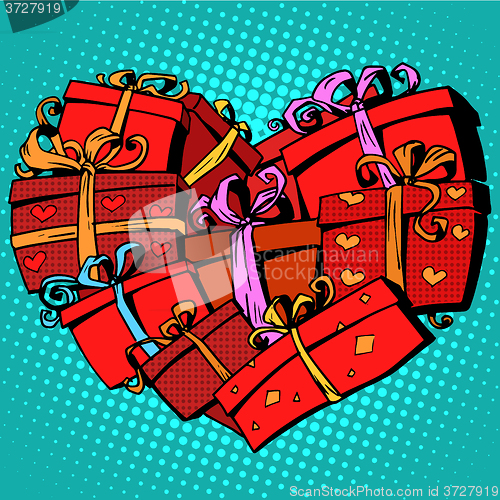 Image of Box gift heart shaped Valentines day