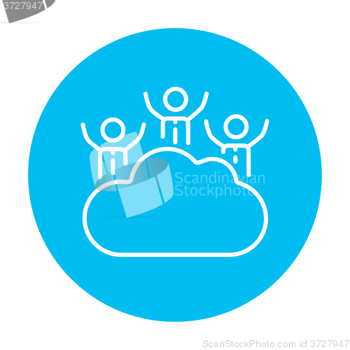 Image of Cloud computing line icon.