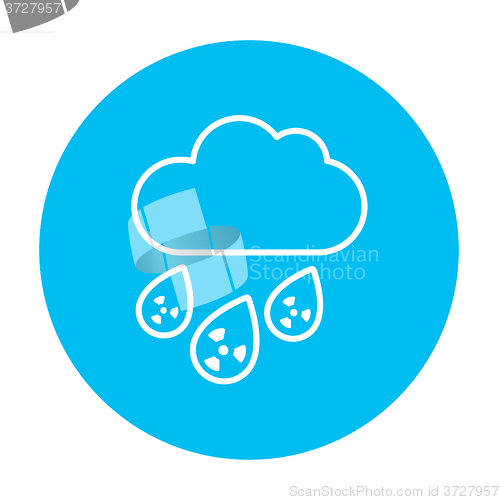 Image of Radioactive cloud and rain line icon.