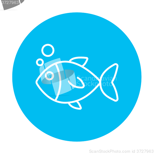 Image of Little fish under water line icon.