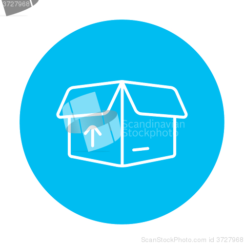 Image of Carton package box line icon.