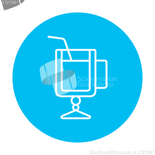 Image of Glass with drinking straw line icon.