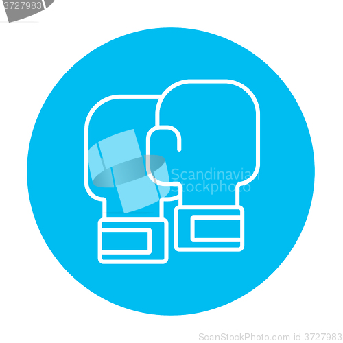 Image of Boxing gloves line icon.