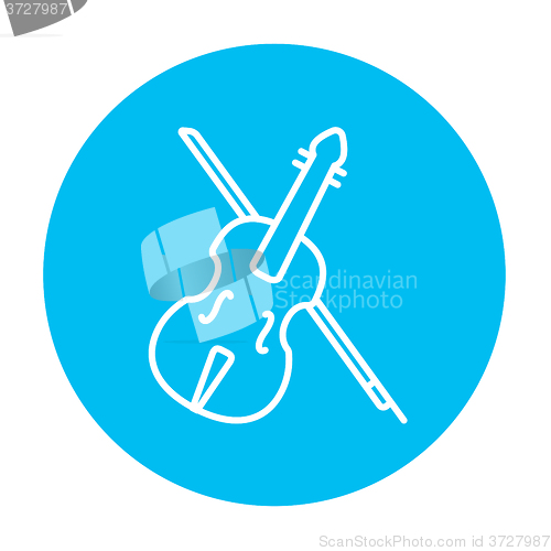 Image of Violin with bow line icon.