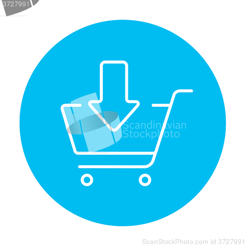 Image of Online shopping cart line icon.