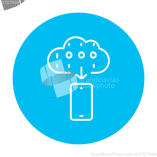 Image of Cloud computing line icon.