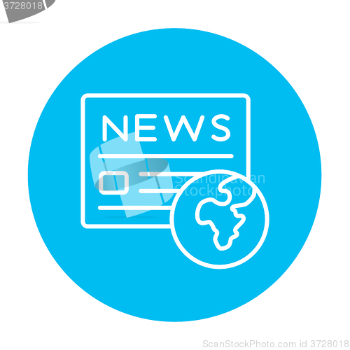 Image of International newspaper line icon.