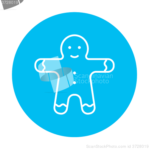 Image of Gingerbread man line icon.