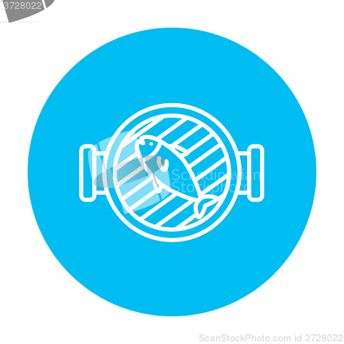 Image of Fish on grill line icon.