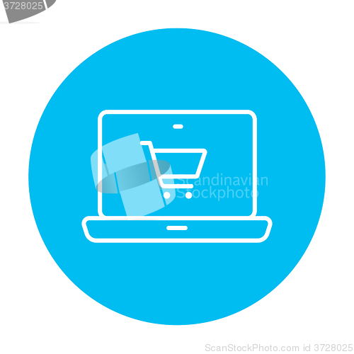 Image of Online shopping line icon.