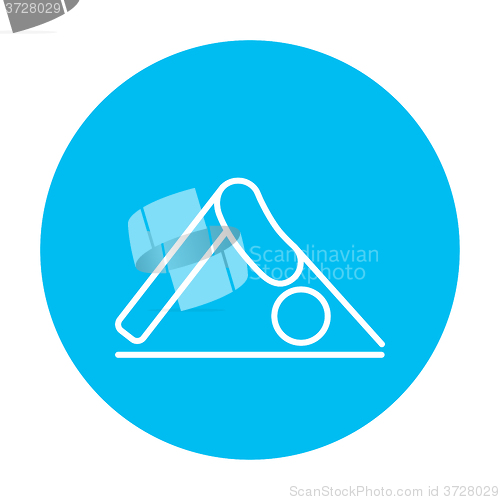 Image of Man practicing yoga line icon.
