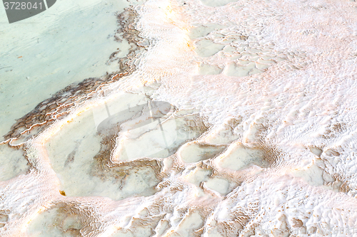 Image of abstract in pamukkale turkey  calcium bath  water