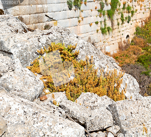 Image of the old  temple and theatre in termessos antalya turkey asia sky