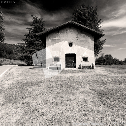 Image of  europe  old christian ancient  in grass        and sunlight