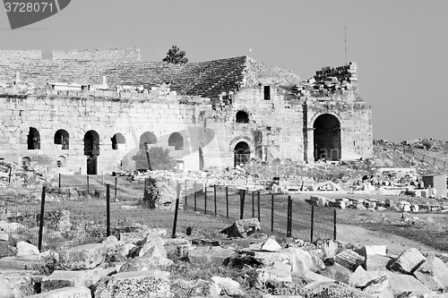 Image of history pamukkale    old construction in asia turkey the column 