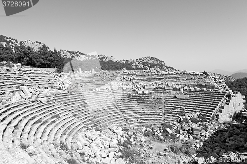 Image of the old  temple and theatre in termessos antalya turkey asia sky