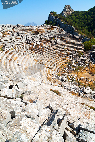 Image of the old  temple  theatre  sky and ruins