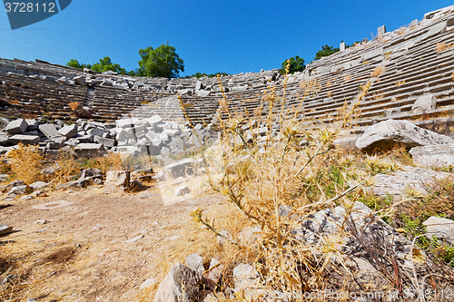 Image of the old  temple and theatre in termessos antalya turkey asia sky