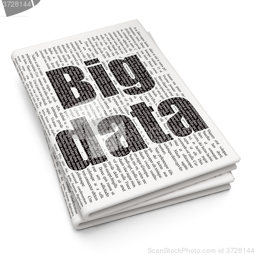 Image of Information concept: Big Data on Newspaper background