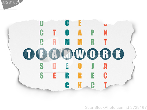 Image of Finance concept: Teamwork in Crossword Puzzle