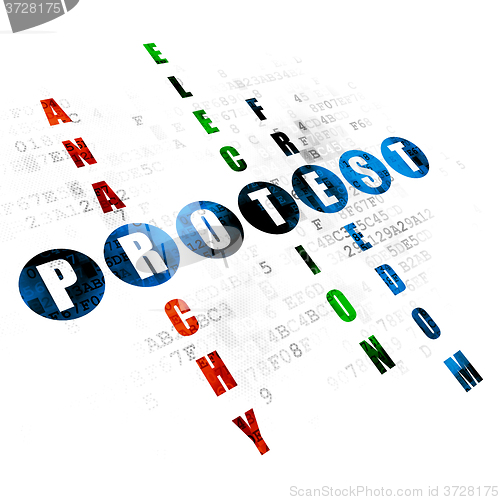 Image of Politics concept: Protest in Crossword Puzzle