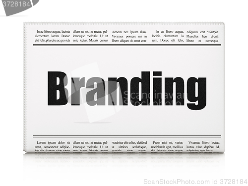Image of Marketing concept: newspaper headline Branding