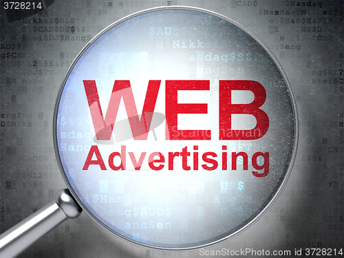Image of Marketing concept: WEB Advertising with optical glass