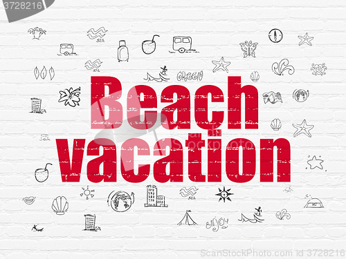 Image of Vacation concept: Beach Vacation on wall background