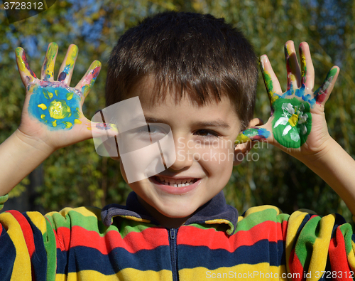 Image of Hands in paint