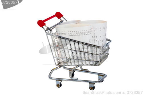 Image of Shopping Trolley with sales receipt