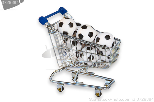 Image of Toy Shopping Trolley with soccer balls 