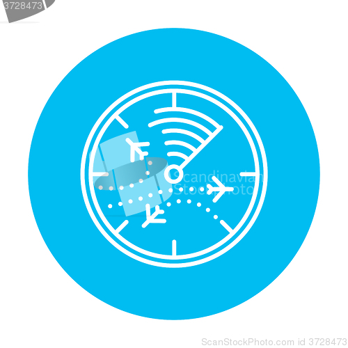 Image of Radar screen with planes line icon.