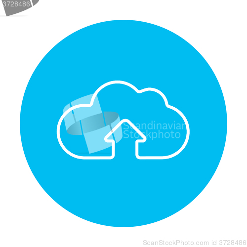 Image of Cloud with arrow up line icon.