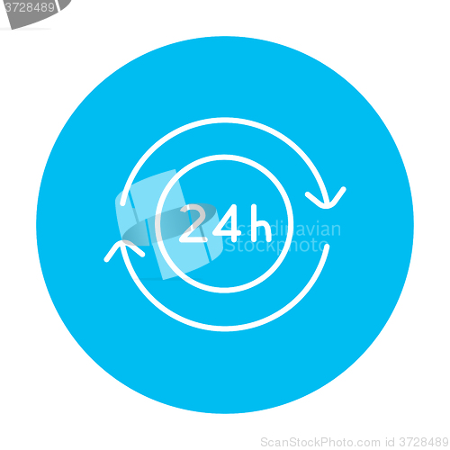 Image of Service 24 hrs line icon.