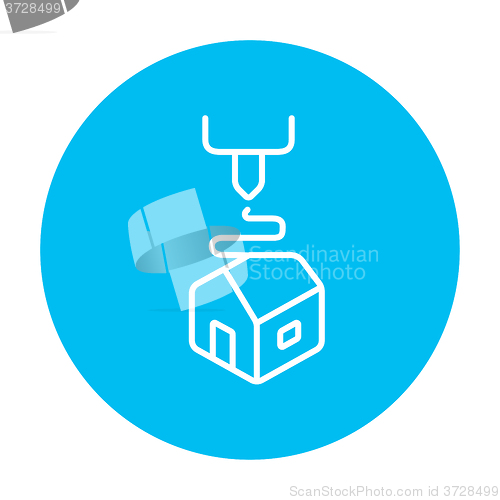 Image of Tree D printing line icon.