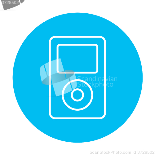 Image of MP3 player line icon.